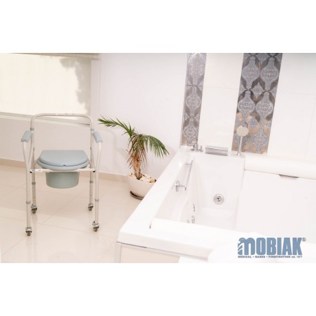 Scaun WC cu roti, pliabil, ajustabil pe inaltime, cod 804456