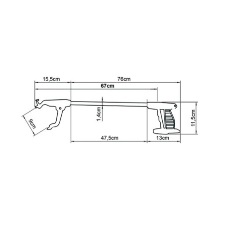  Baston de prindere din aluminiu 67 cm - AU120