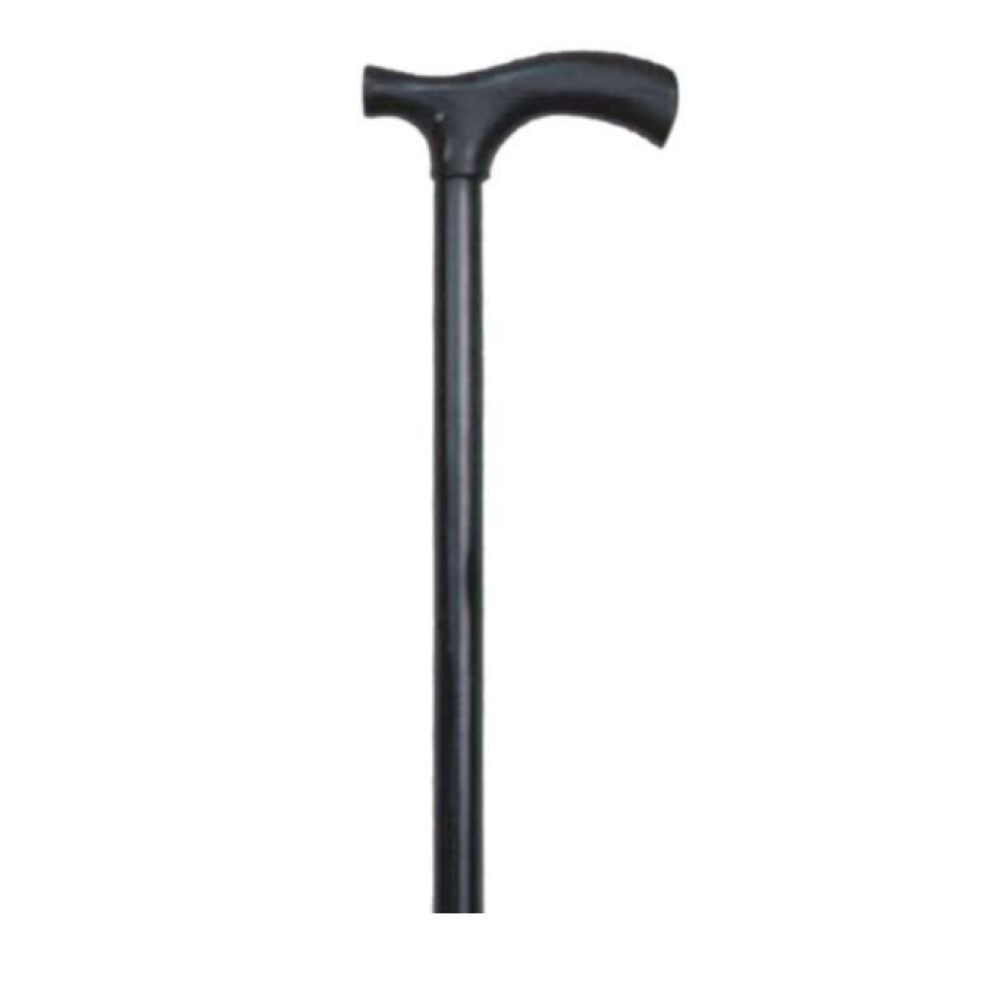 Baston din lemn cu mâner din plastic negru, 809397 Baston din lemn cu mâner din plastic negru, 809397