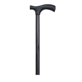 Baston din lemn cu mâner din plastic negru, 809397